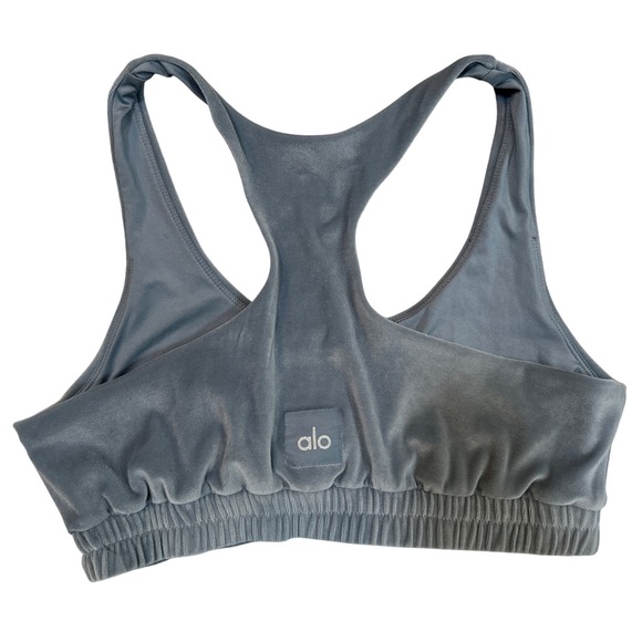 ALO Yoga Other - Alo Yoga Velour Racerback Sports Bra Women Large Crop Top Light Blue